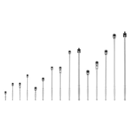 Tekton 1/4, 3/8, 1/2 Inch Drive Quick-Release Ratchet and Breaker Bar Set (15-Piece) SDR99902